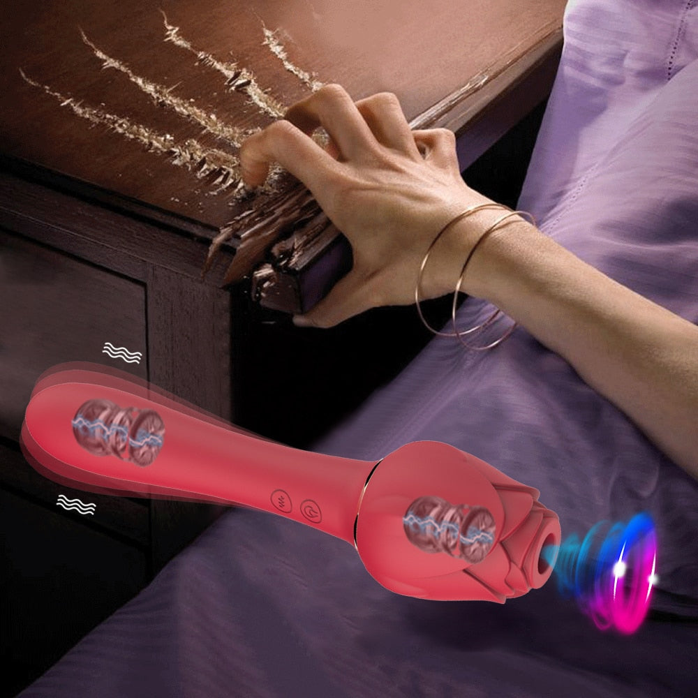 Powerful Rose Vibrator for Women Clitoris Nipple Clit Sucker Vacuum Stimulator Dildo Vibrators Female Sex Toys for Adults 18