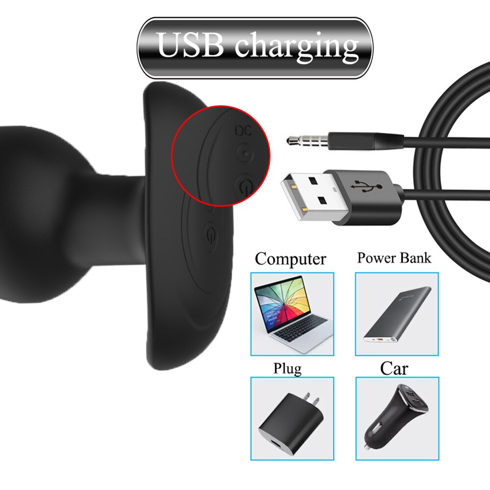 ไฟฟ้าช็อตชาย Prostate Massager ไร้สาย Anal Vibrator Dildo Vibrator Big Butt Plug Anal เกย์เซ็กซ์ทอยสำหรับผู้ชายผู้หญิง