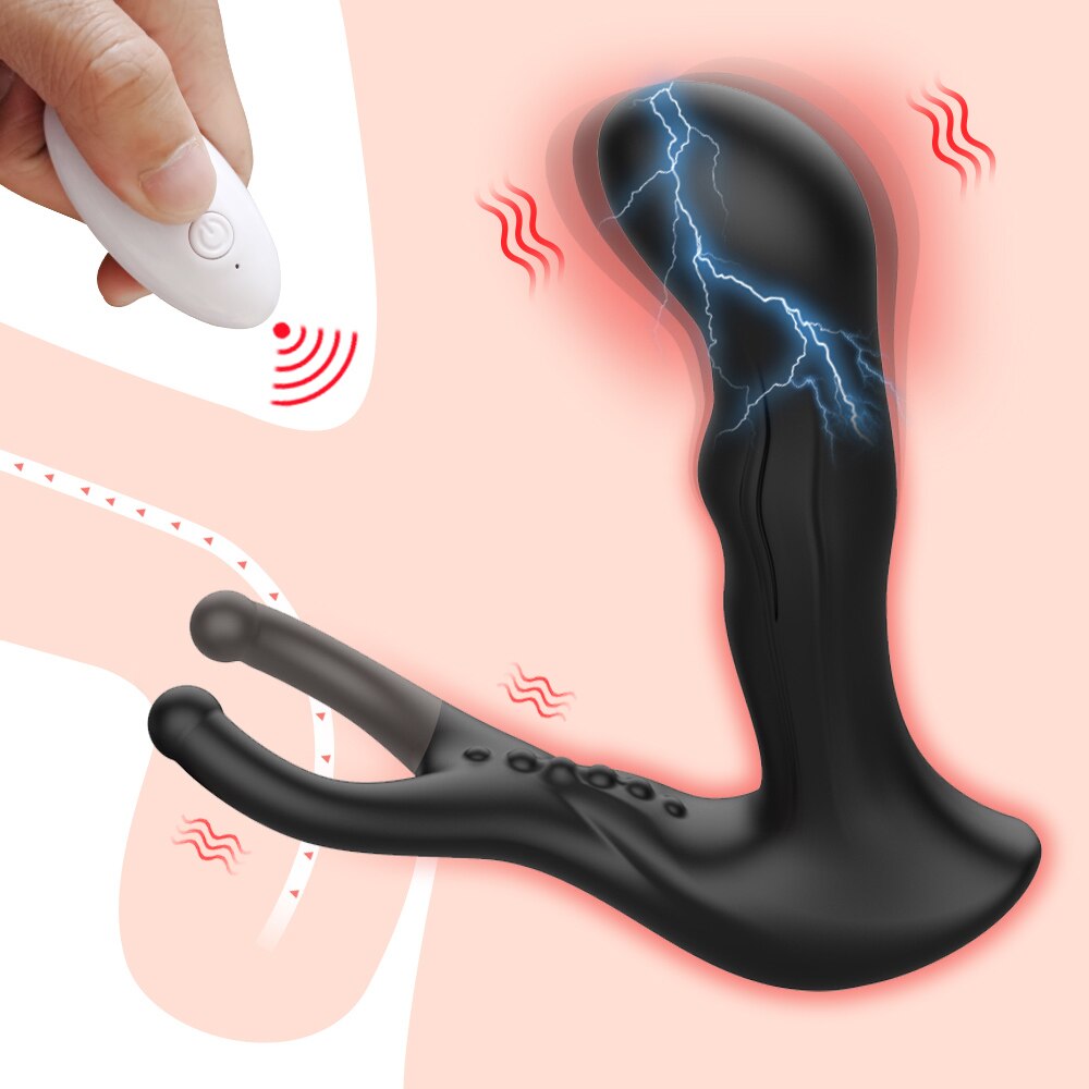 ไฟฟ้าช็อตชาย Prostate Massager ไร้สาย Anal Vibrator Dildo Vibrator Big Butt Plug Anal เกย์เซ็กซ์ทอยสำหรับผู้ชายผู้หญิง