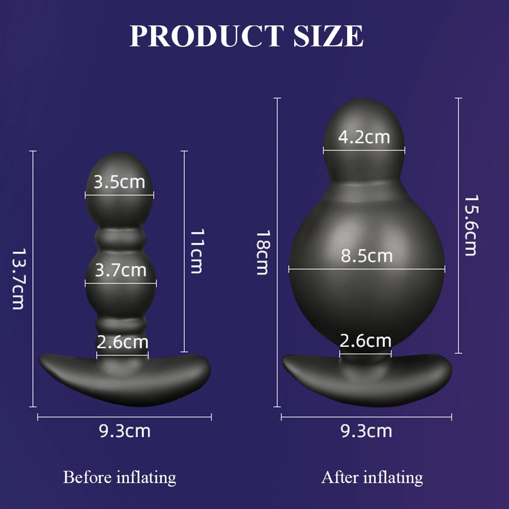 รีโมทคอนโทรลไร้สายชาย Prostate Massager Inflatable Anal เสียบ Vibrating Butt Plug Anal ขยาย Vibrator เพศของเล่นสำหรับชาย
