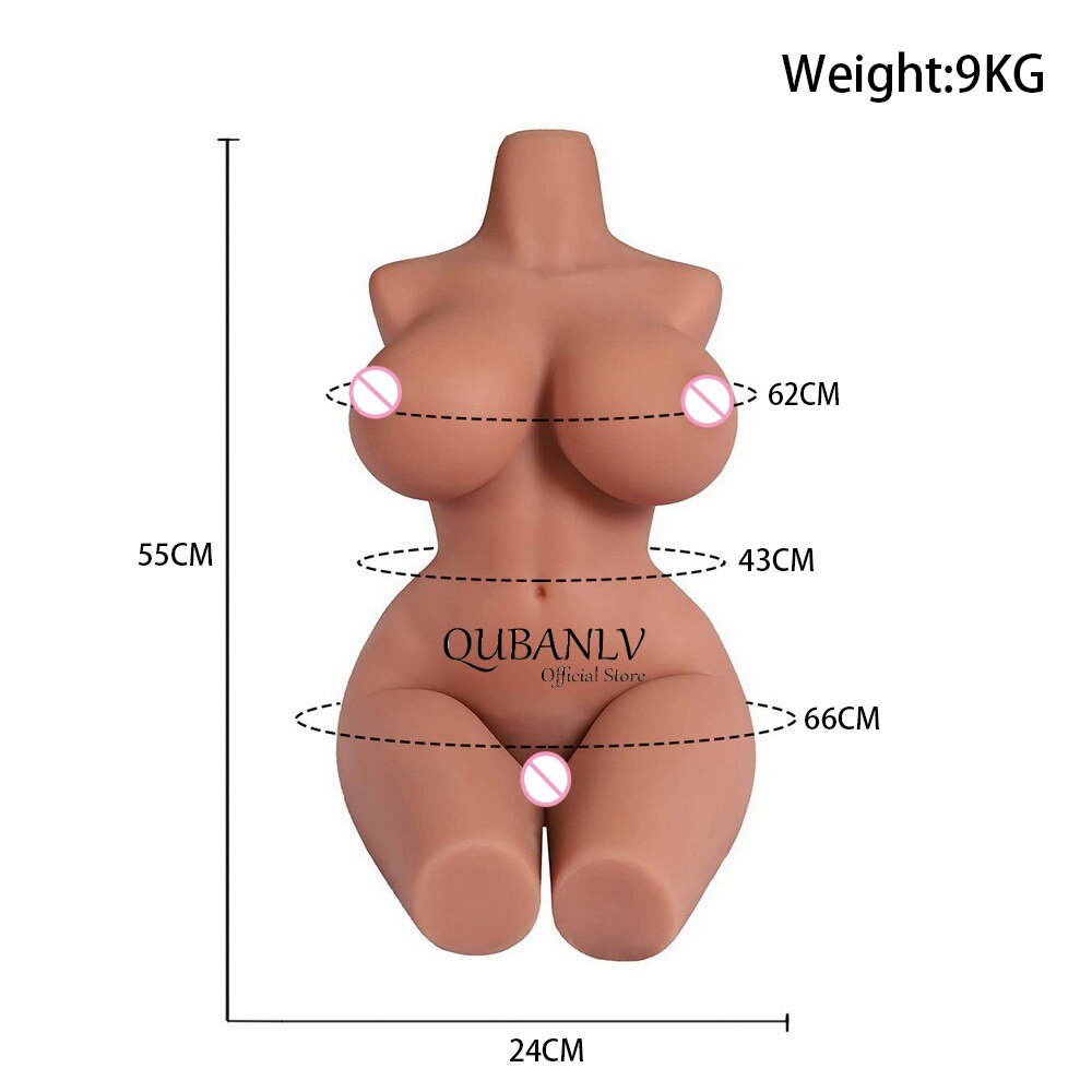 9KG คุณภาพสูง TPE ลำตัวของเล่น Sexy Breast ที่สมจริงช่องคลอด Anal Dual Channel Masturbation จริงขนาดผลิตภัณฑ์สำหรับผู้ใหญ่