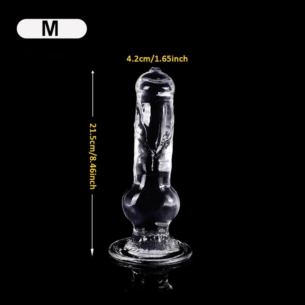 Realistic Dog Dildo Transparent Animal Clitoris Stimulator Strong Suction Cup Dildo Monster Huge Size Penis Adult Sex Toys
