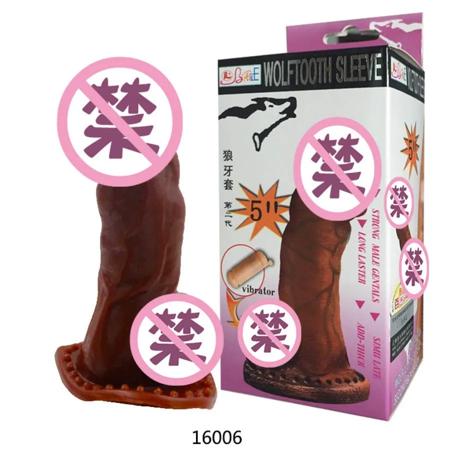 Reusable Penis Sleeve Penis  Condom Cock Dick Sex Toys For Men Enlargement Time Delay