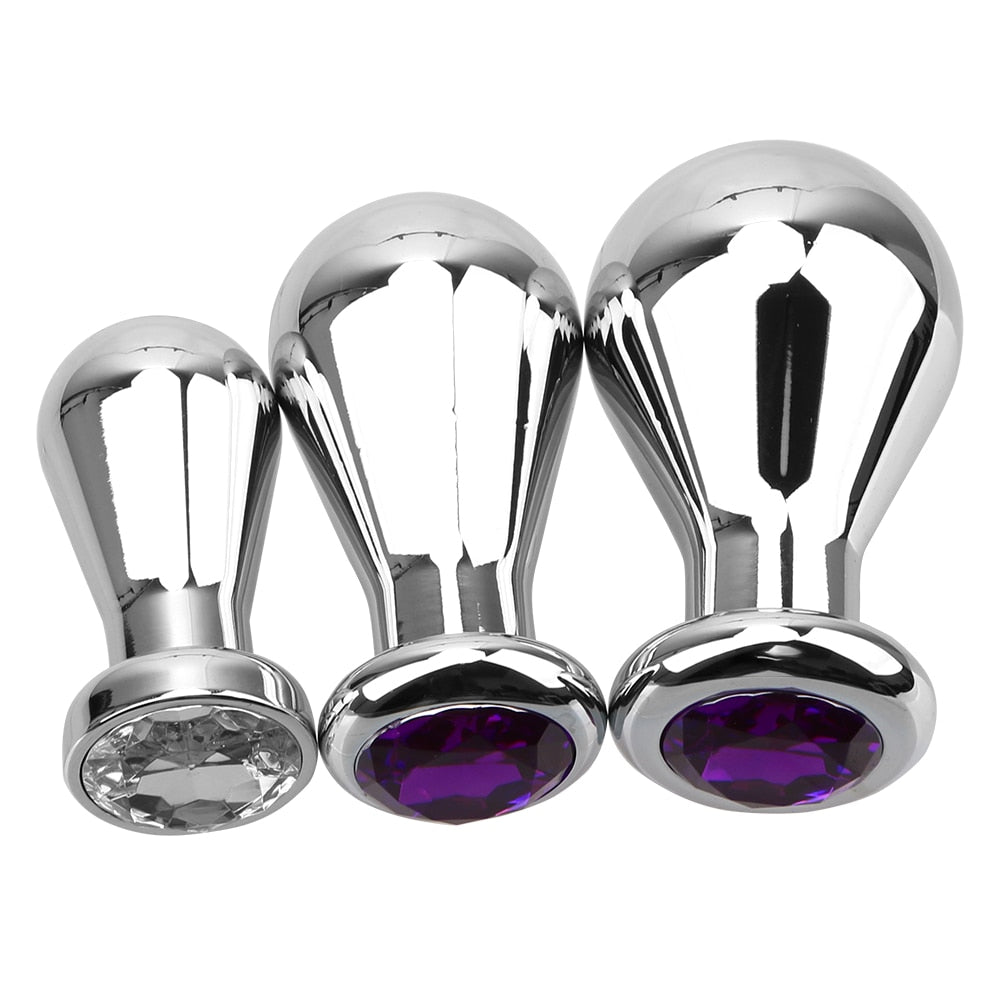 S/M/L Sex Toy Men and Women Bulbs Anal Plugs Metal Anus Dilator Anal Beads Butt Plug