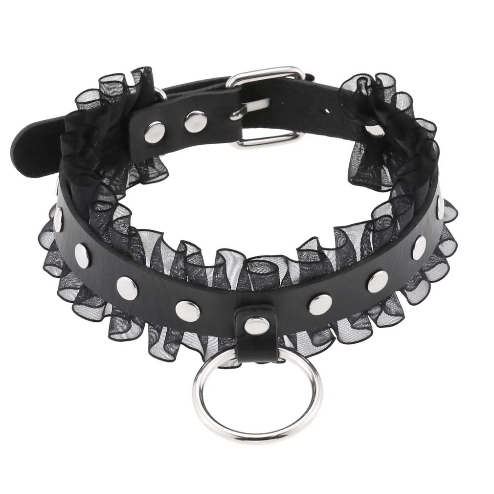 BDSM Different Style Fashion Punk Men Torques Necklace Gothic PU Leather Choker Collar Necklace Women Body Chain