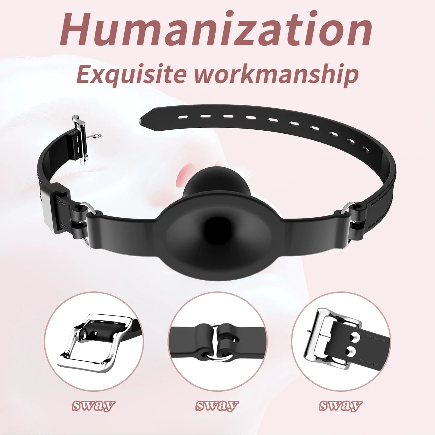 New Silicone Mouth Gags BDSM Breathable Ball Gag Adjustable Belt Mouth Adult Games Erotic Sex Toys For Couple Role Play Sexyshop