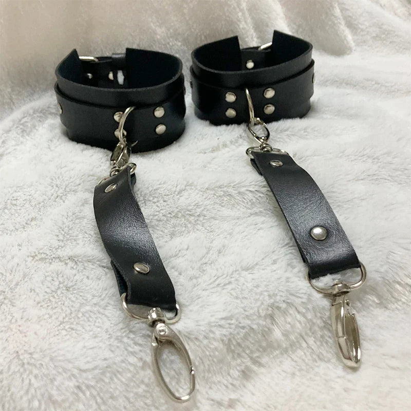 Adult Sex Toys BDSM Bondage Gear Adjustable Handcuffs Ankle Cuffs Open Leg Restraint Fetish Restraints Collar No Vibrators SM 18