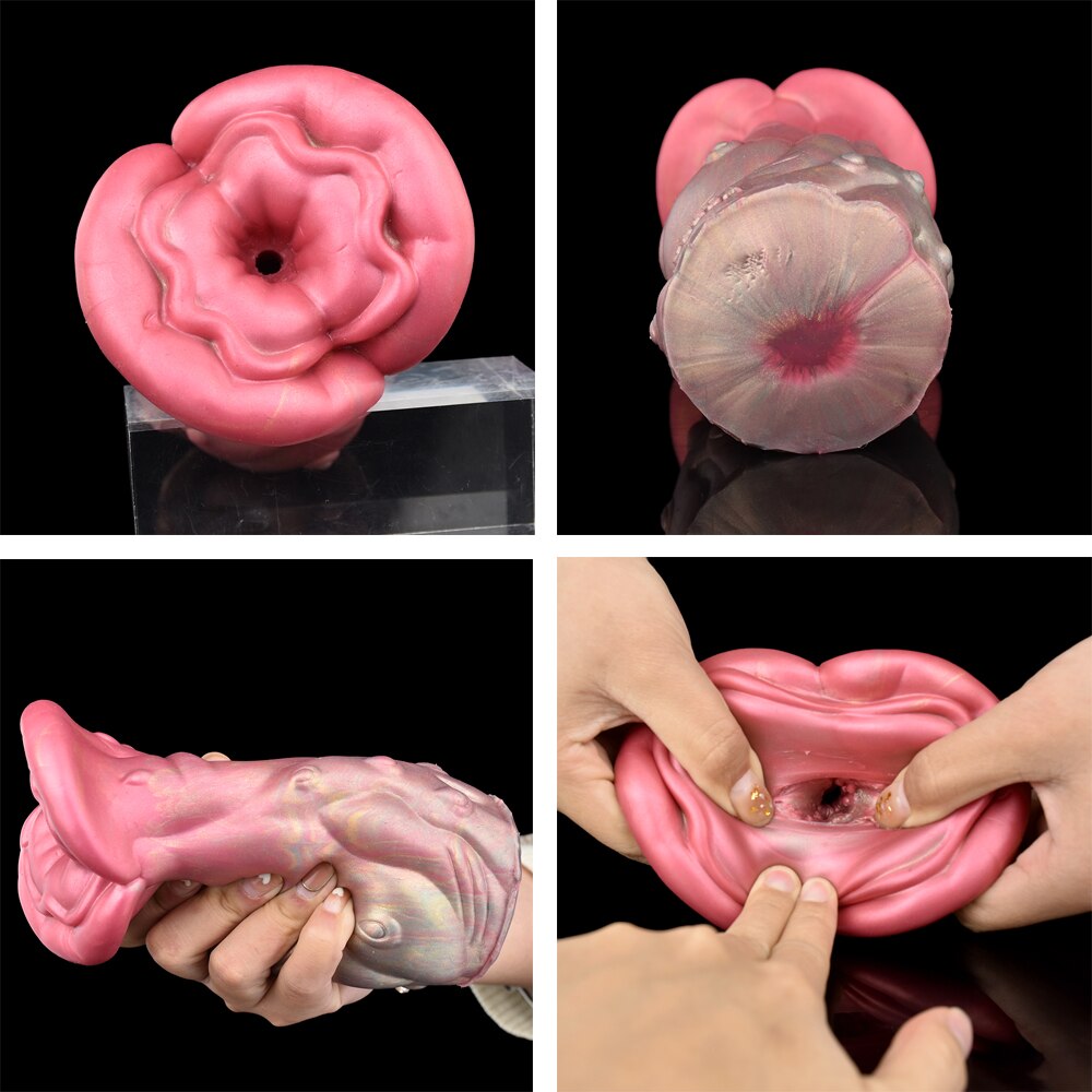 ใหม่ดอกไม้รูปร่าง Masturbation ของเล่นชายซิลิโคนนุ่มเครื่องบินถ้วยอวัยวะเพศชายต่อมลูกหมาก Massager กันน้ำอุปกรณ์ร่วมเพศสำหรับชาย