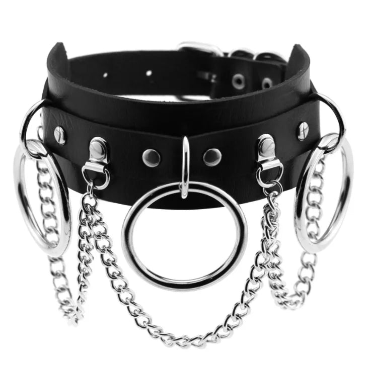 BDSM Different Style Fashion Punk Men Torques Necklace Gothic PU Leather Choker Collar Necklace Women Body Chain
