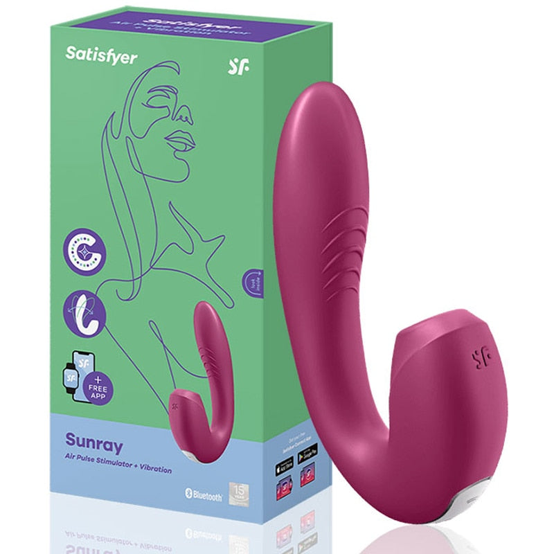 Satifyer ไวเบรเตอร์สำหรับผู้หญิงแอป Sunray.ไวเบรเตอร์2in1U-shaped สั่นได้18คู่