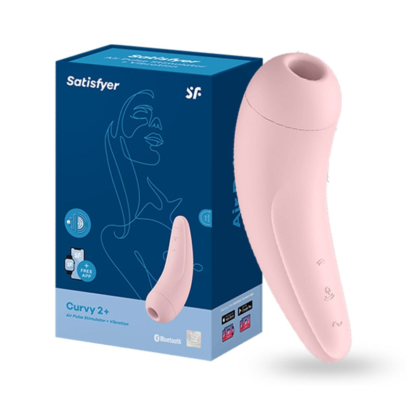 Satisfyer CURVY 2 + Vibrador App รีโมทคอนโทรล Vibrator Clit Sucker Vibrators สำหรับผู้หญิง Clitoris Nipple Sex ของเล่น UYO