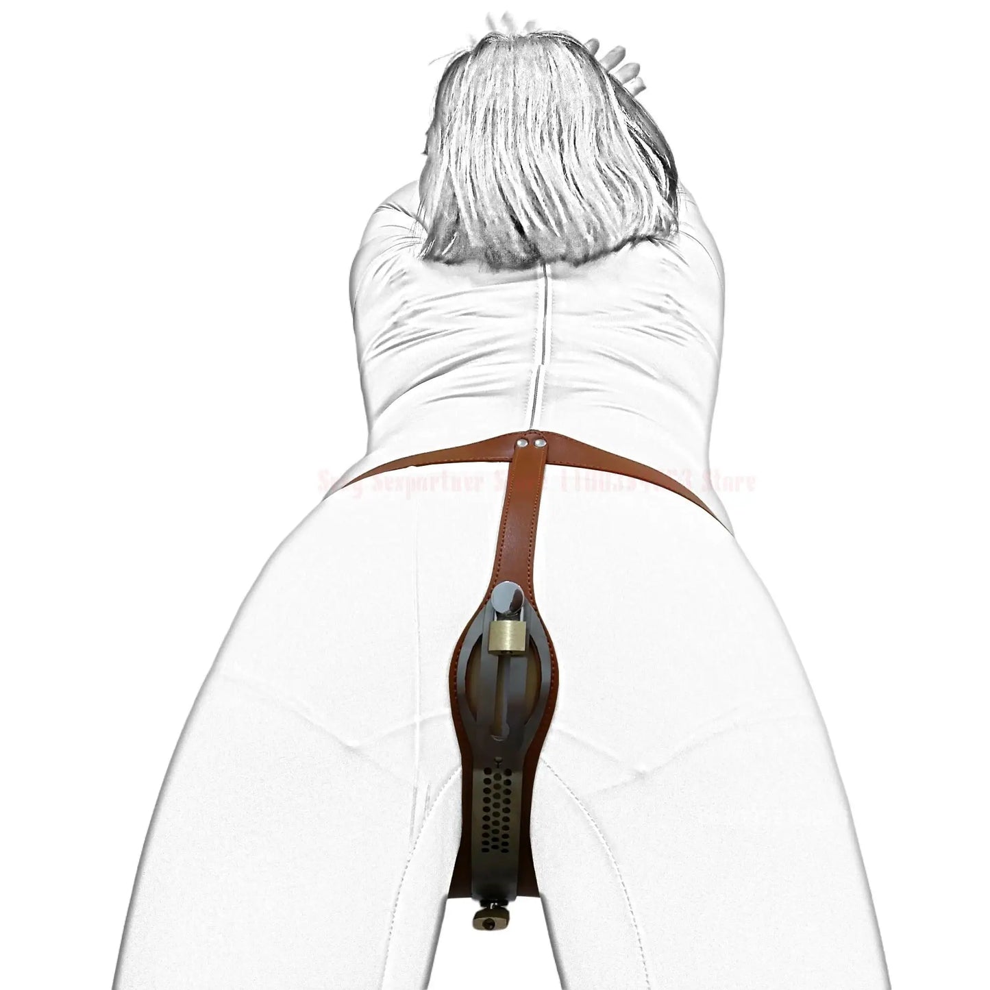 Leather T-Shaped Female Lock Belt Masturbator Strap On Pants Underwear Fetish Chastity Sex Chastity Device Bdsm Toys