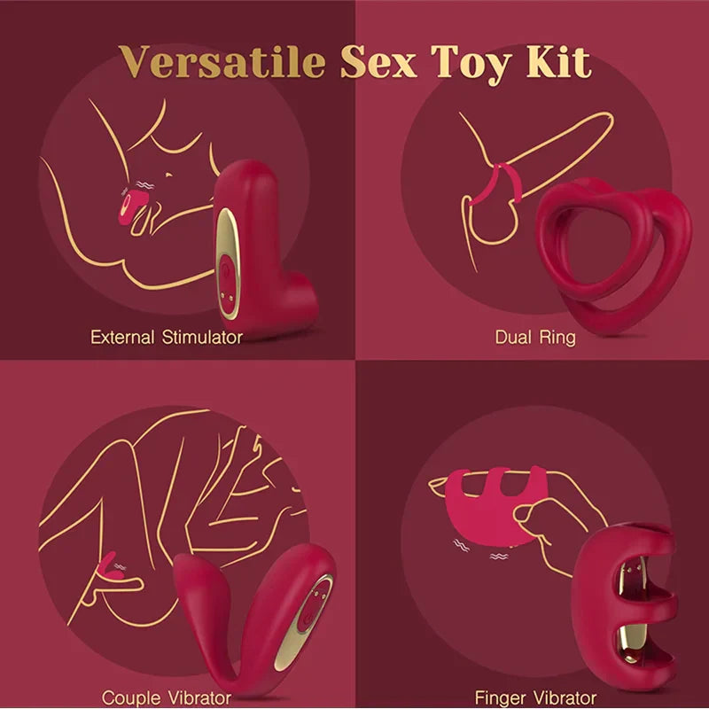 Tracy's Dog Love Vibrator Kit Removable Vibrating Bullet with 4 Silicone Attachments Remote Adult Sex Toys for Women & Partners