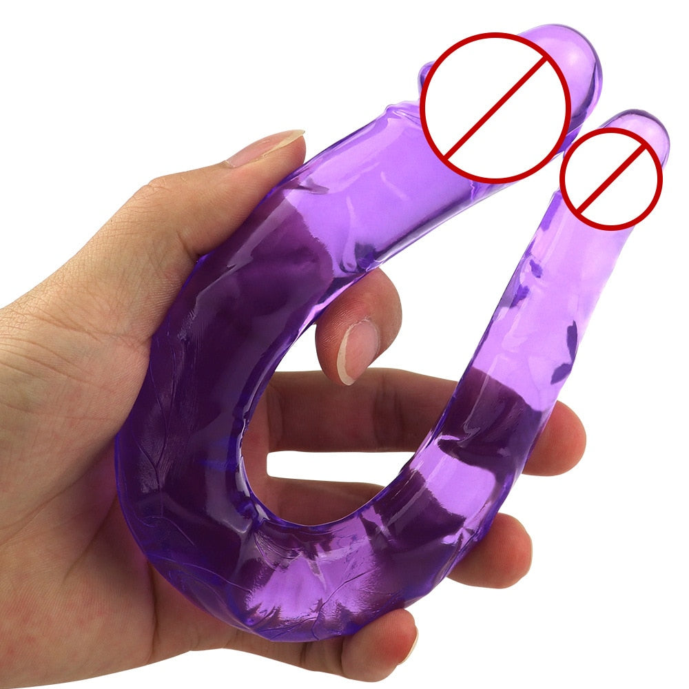 3 Colors U Shape Soft Jelly Double Dildos Vagina Anal Plug Artificial Penis Sexy Toys for Couples Women Gay Lesbian Masturbators