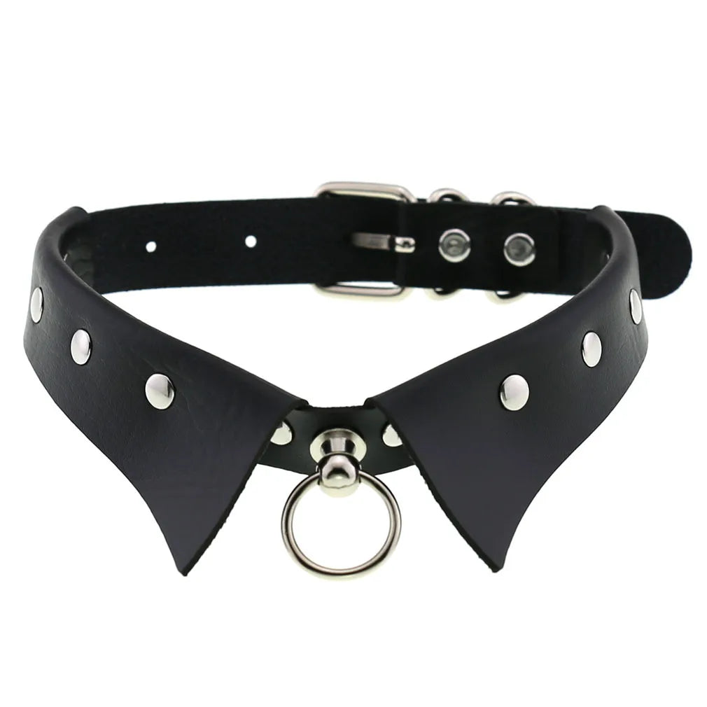 BDSM Different Style Fashion Punk Men Torques Necklace Gothic PU Leather Choker Collar Necklace Women Body Chain