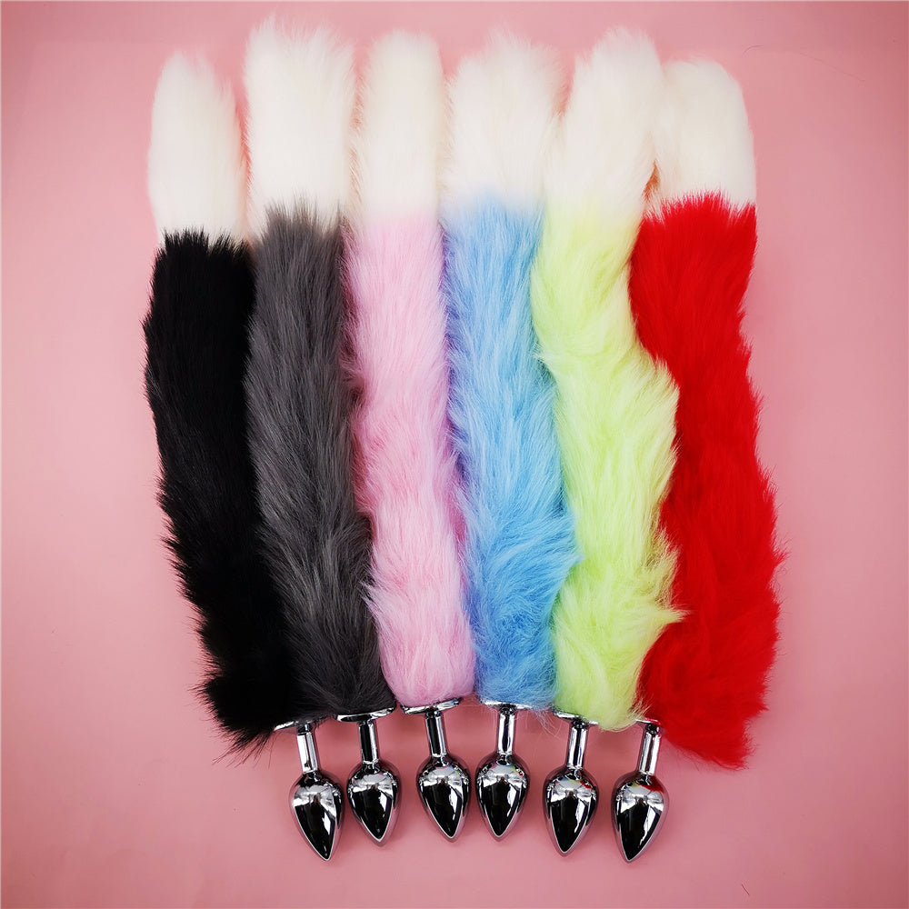 Soft Anal Plug Faux Fox Tail Cosplay Butt Plug Anal Sex Tail Stainless Smooth Steel Butt Plug Anal Sex Toys for Woman Couples