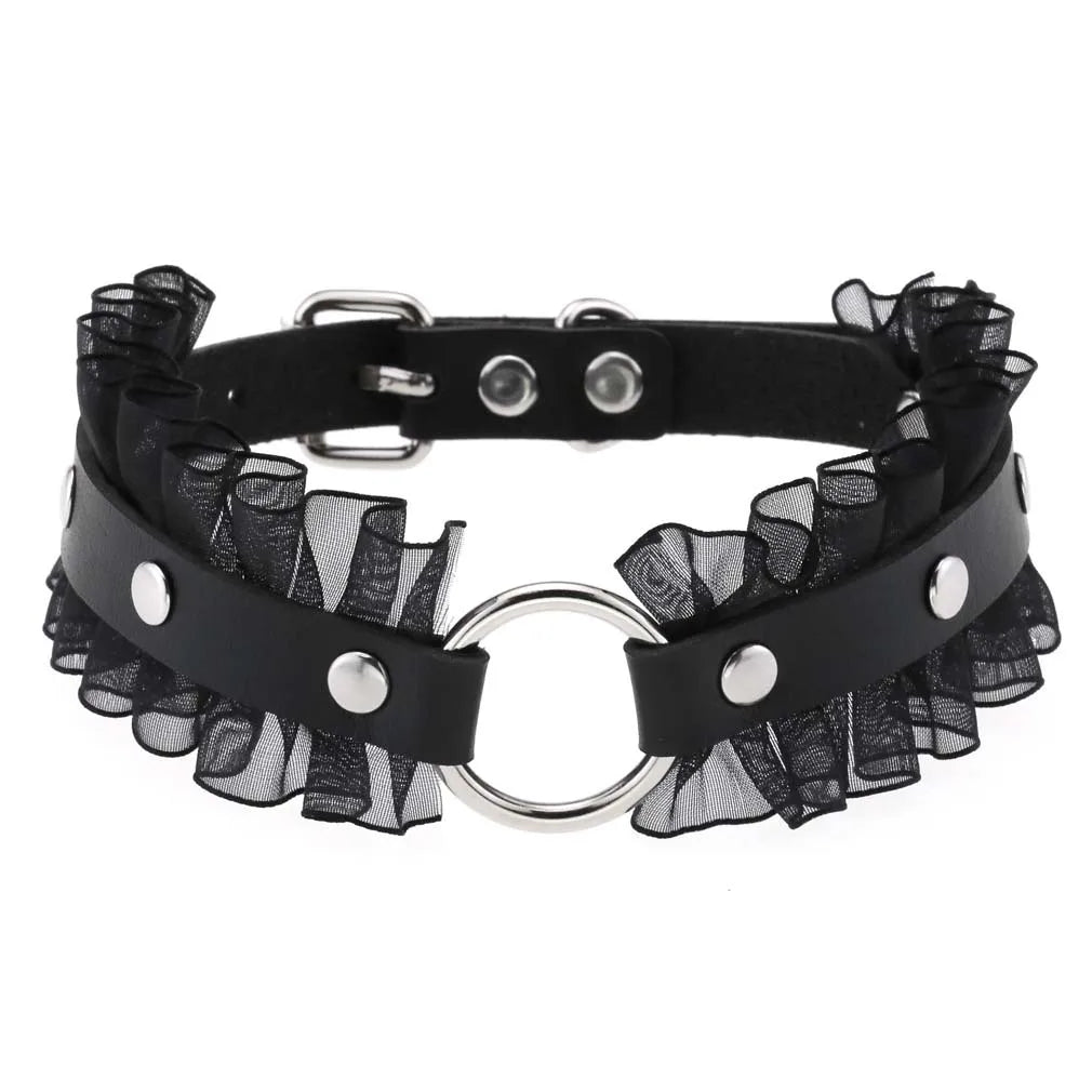 BDSM Different Style Fashion Punk Men Torques Necklace Gothic PU Leather Choker Collar Necklace Women Body Chain