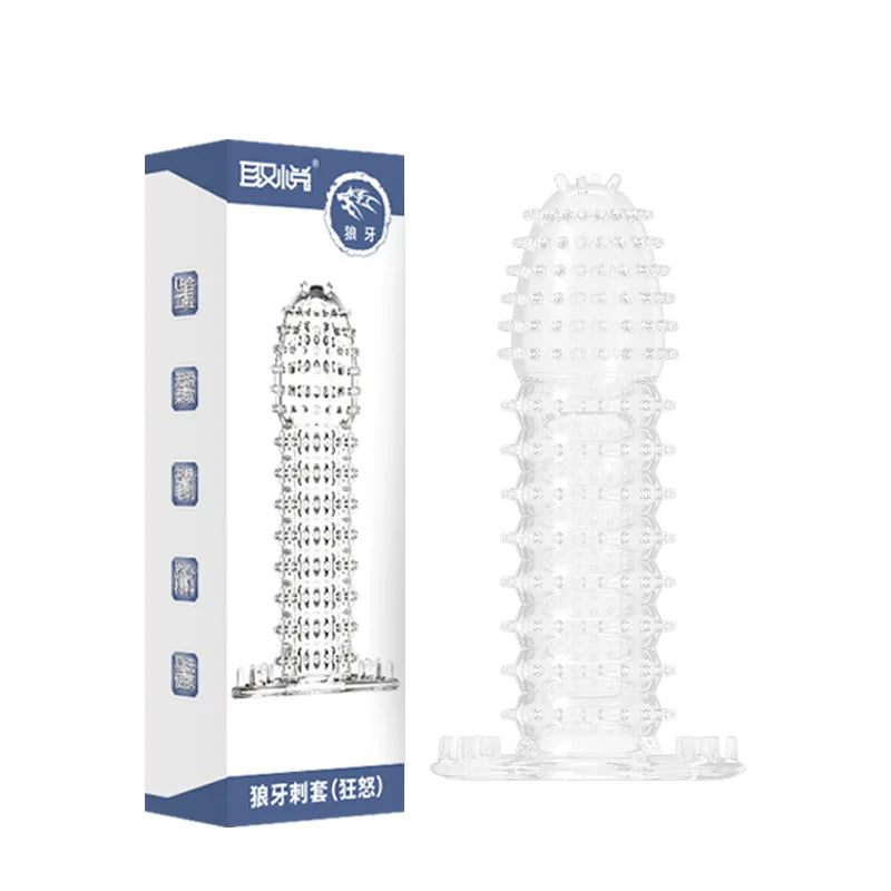 Silicone Penis Sleeves Reusable Condoms Cock Enlarger Penis Erection Sex Toy for Men Transparent Penis Enlargement Men Sex Toys