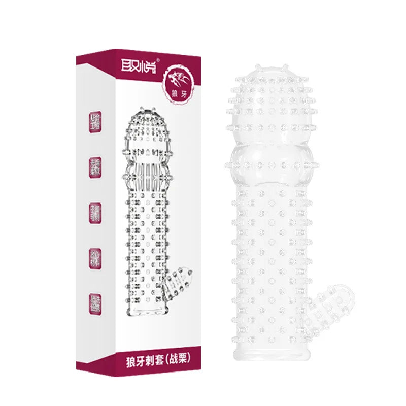 Silicone Penis Sleeves Reusable Condoms Cock Enlarger Penis Erection Sex Toy for Men Transparent Penis Enlargement Men Sex Toys