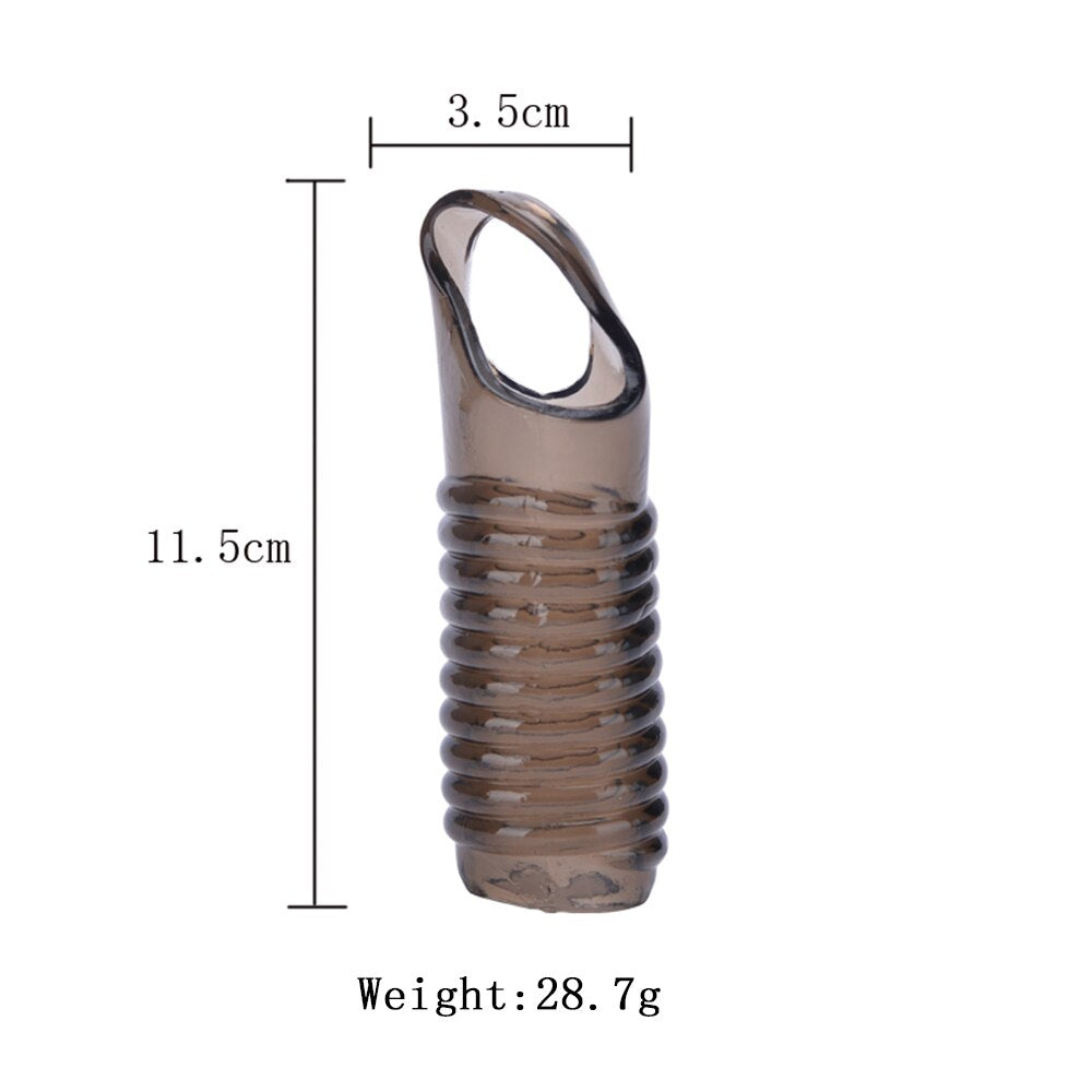 Silicone Reusable Penis Sleeve Flexible Glans Penis Enlarger Extender Delay Ejaculation Cock Ring Sleeve Adult Sex Toys for Men