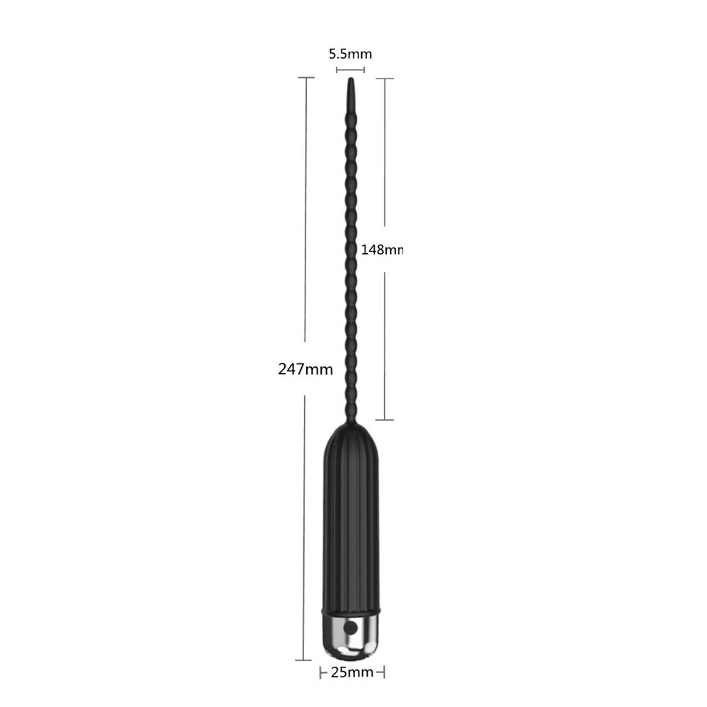 Silicone Urethral Dilators Penis Plug 10 Speed Vibrating Insertion Urethral Plug Catheter Sounds Vibrator Sex Toys for Men Adult