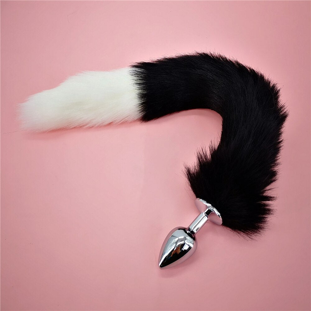 Soft Anal Plug Faux Fox Tail Cosplay Butt Plug Anal Sex Tail Stainless Smooth Steel Butt Plug Anal Sex Toys for Woman Couples