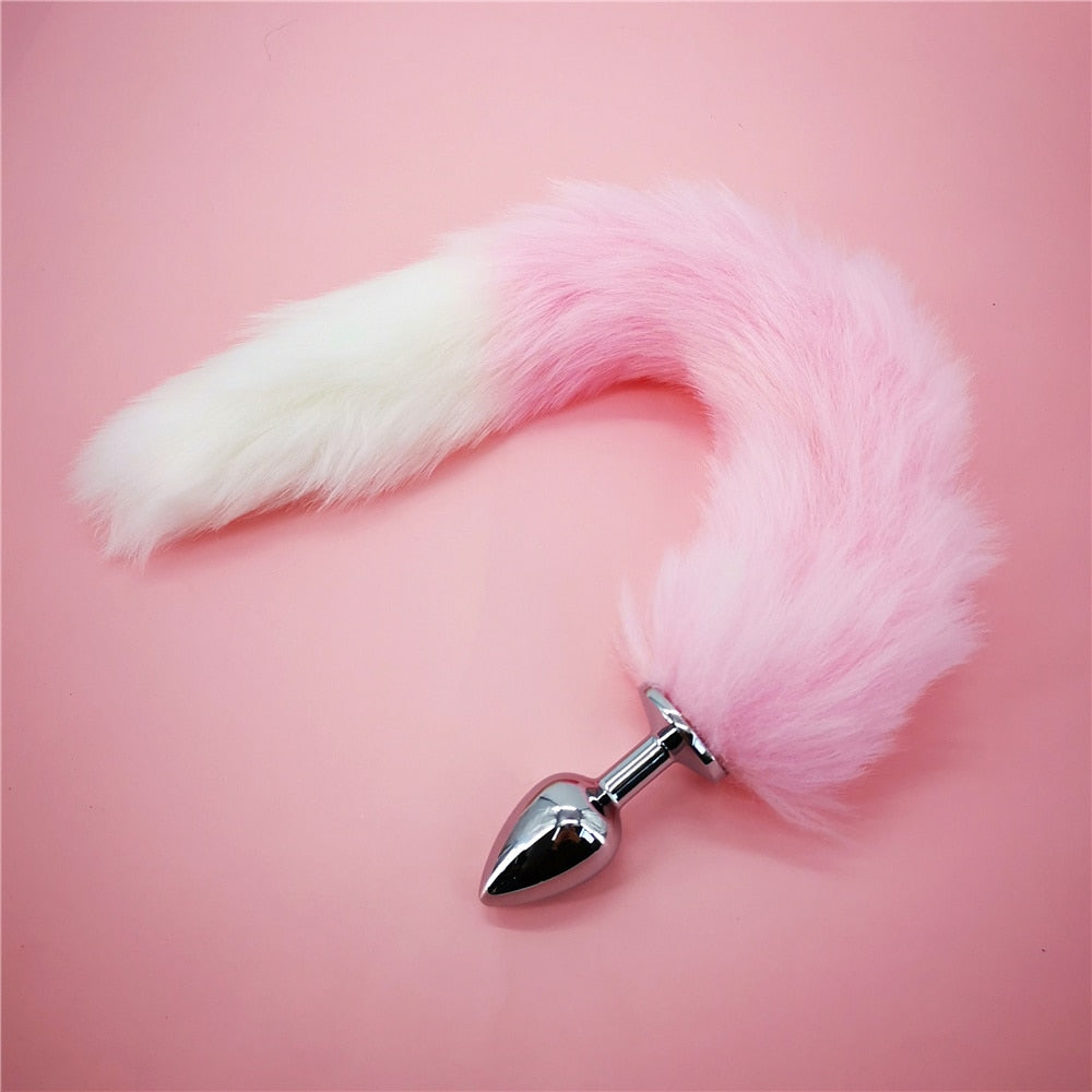 Soft Anal Plug Faux Fox Tail Cosplay Butt Plug Anal Sex Tail Stainless Smooth Steel Butt Plug Anal Sex Toys for Woman Couples