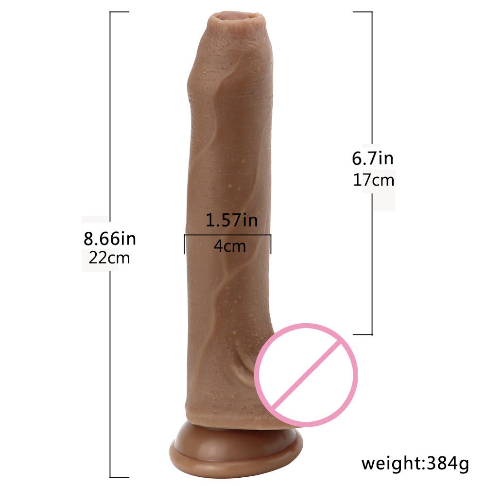 Strong ชายเลื่อน Foreskin Big Dildo ผิวรู้สึกดูดถ้วยหนา Cock ผู้ใหญ่ของเล่นสำหรับผู้ชายผู้หญิงเกย์คู่ซิลิโคนอวัยวะเพศชาย