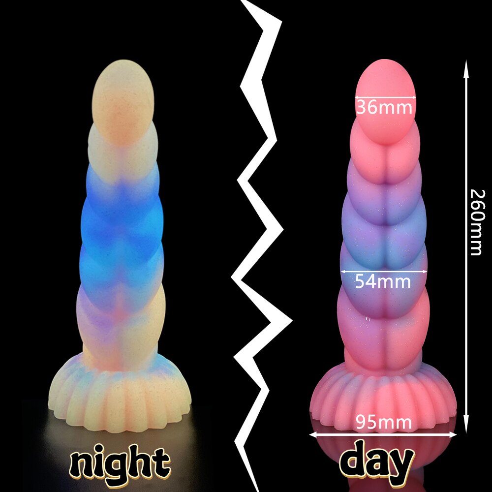 Super Soft Luminous สัตว์อวัยวะเพศชายสุนัข Dildo ผู้ใหญ่เซ็กซ์ทอยสำหรับ Woman Monster Dick ดูดถ้วย Anal Toy ชายหญิง Masturbation