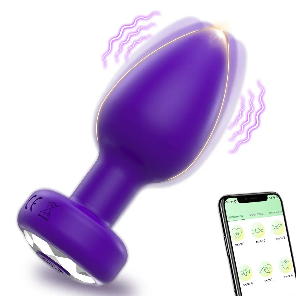 Telescopic Anal Plug Vibrator Butt Plug Vibrating Dildo Wireless Remote Prostate Massager Vagina Masturbator Sex Toy for Men Gay