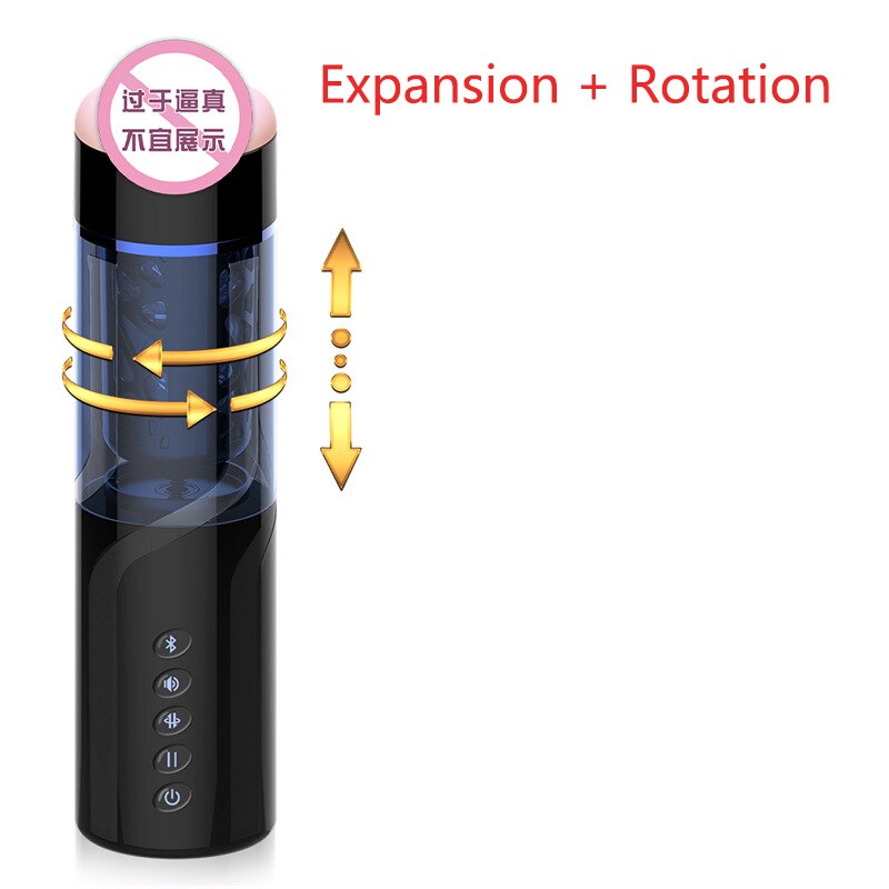 บลูทูธควบคุมอัตโนมัติ Telescopic หมุนลูกสูบชาย Masturbator คัพเซ็กซี่ Moans เสียงช่องคลอดจริง Pussy เซ็กซ์ทอยสำหรับ Man
