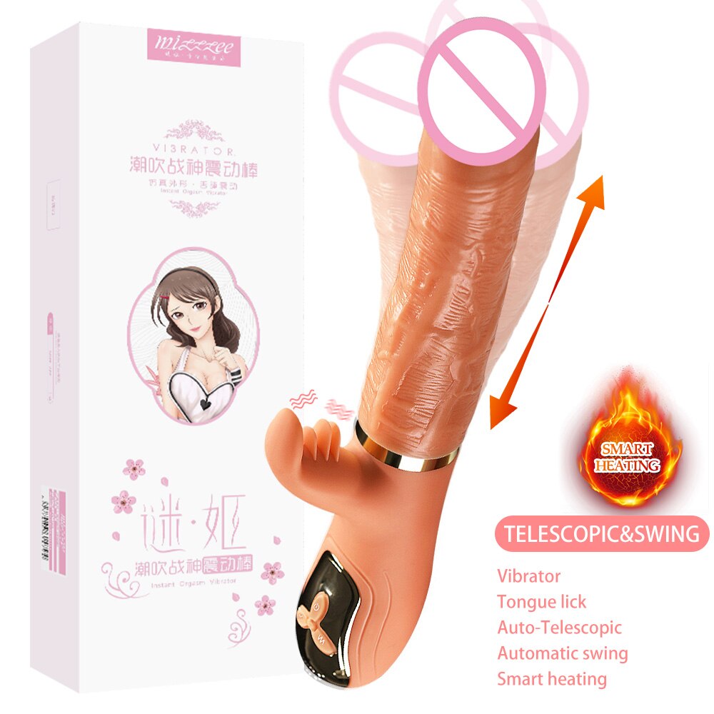 มือถือ Thrusting Dildo Vibrator สำหรับผู้หญิง Clit เลียของเล่นผู้ใหญ่เครื่องช่องคลอดช่องคลอดเครื่องมือหญิง Masturbator
