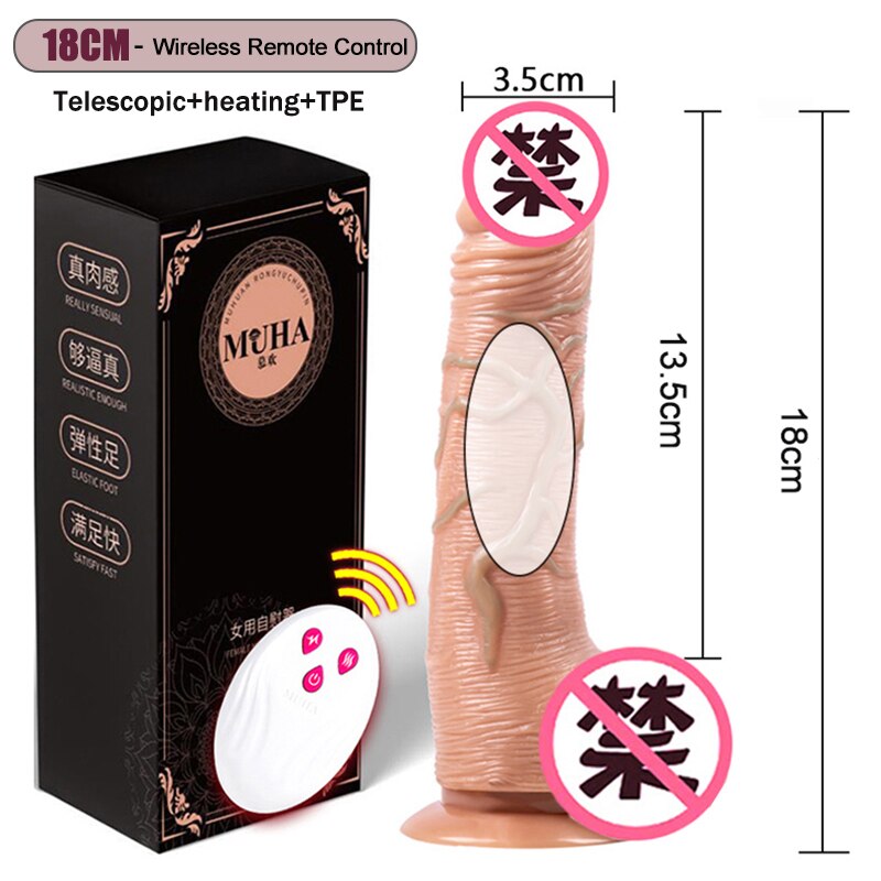 Thrusting การควบคุมระยะไกล Dildo Vibrator สมจริงอวัยวะเพศชายเกย์ถ้วย Masturbator คู่ Big Dick สำหรับผู้หญิงเซ็กซ์ทอย