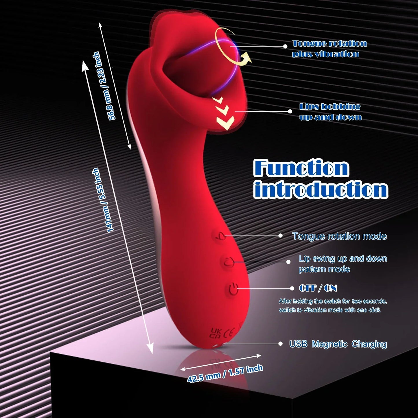 Tongue Licking Vibrator for Women with Handle 10 Speed Clitoral Stimulator Nipple G-Spot female Masturbator Adult Sex Toys 18+