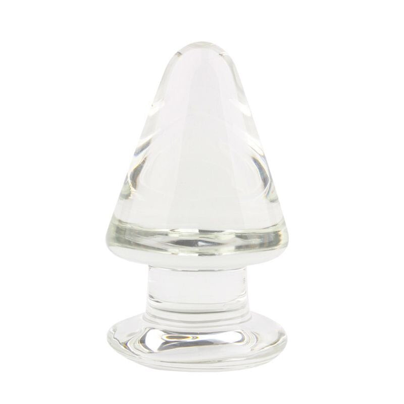 Transparent Butt Plug Waterproof Women Glass Massager Stimulation Adult Sex Toy 8.5 X 5.4cm