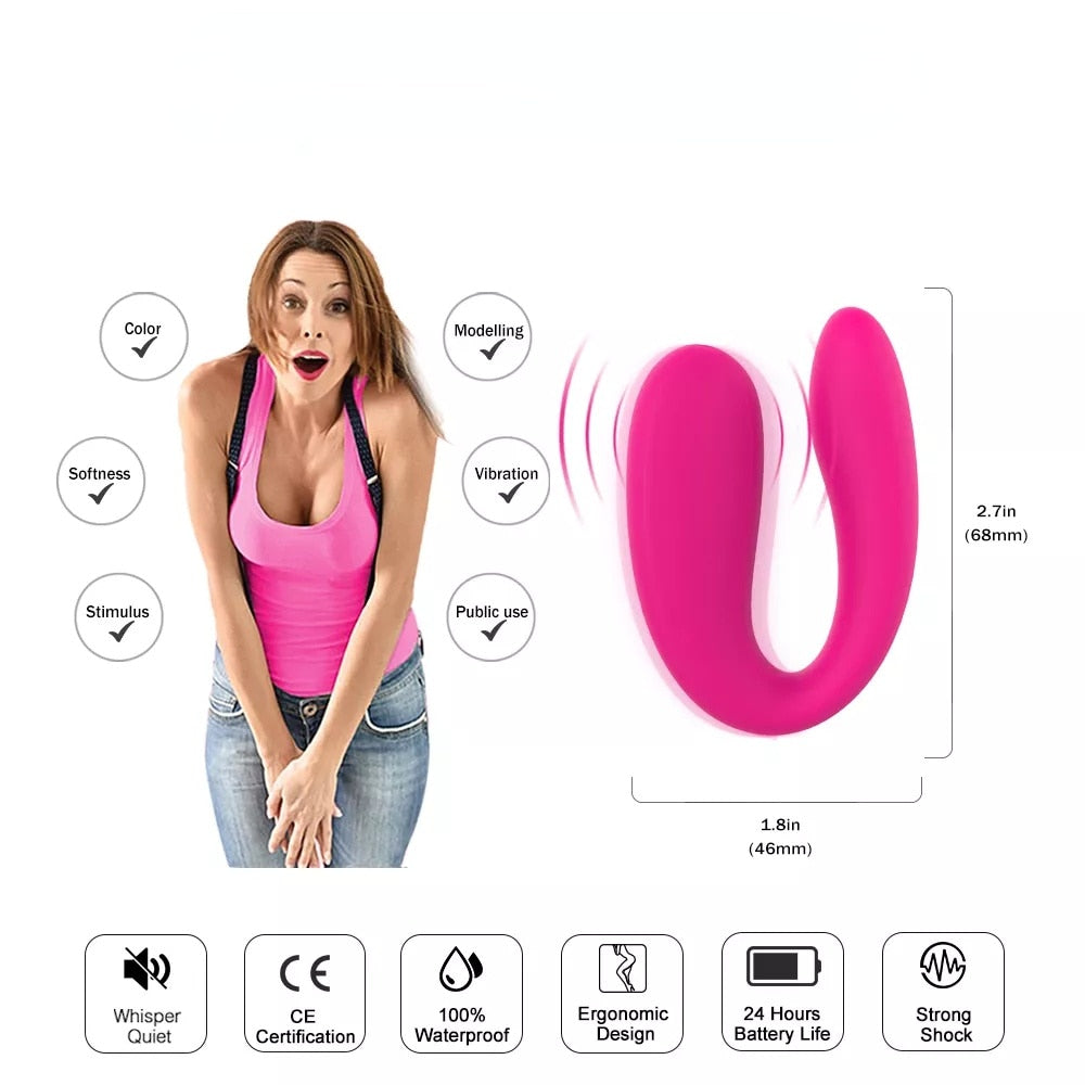 U-shaped Vibrating Egg Portable Wear Erotic Couple Clitoral Stimulation G-spot Vibration Massager Adult Erotic Sex Toys for 18