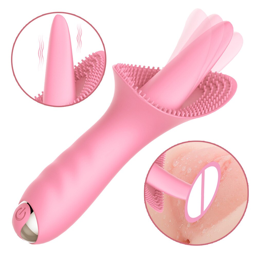 Vaginal Massage G Spot Clitoral Vibrator Tongue Licking Clit Tickler Sex Toys for Women 10 Modes Vibrating Adult Orgasm Product