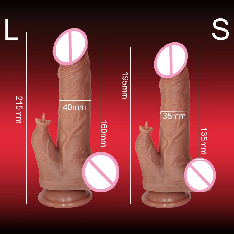 เลียยาง Vibrator สำหรับผู้หญิง Clitoris Stimulator รีโมทคอนโทรล Vibrating Dildo สำหรับผู้หญิง Telescopic เครื่องทำความร้อน Vibrator ของเล่น