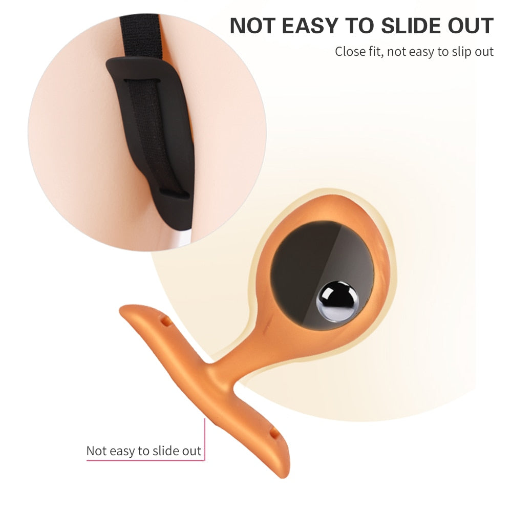 Wearable Anal Plug with Built-in Steel Ball Butt Plug Anal Toys Female Masturbation Tool Prostate Stimulator Sex Toys for Woman