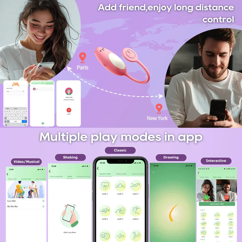 Wireless App Vibrator Female for Women Remote Control Bluetooth Dildo Vibrating Egg Erotic Sexulaes Toy for Women Couple Shop