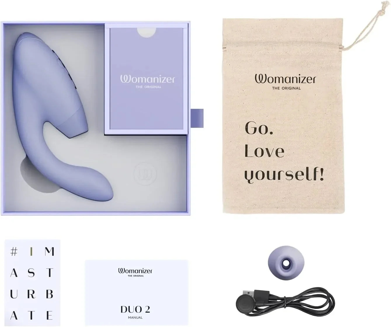 Womanizer Duo 10 Sucking Vibration Modes&14 Intensity Levels Sex Toy for Clitoral and G-spot Stimulation IPX7 Magnetic charging