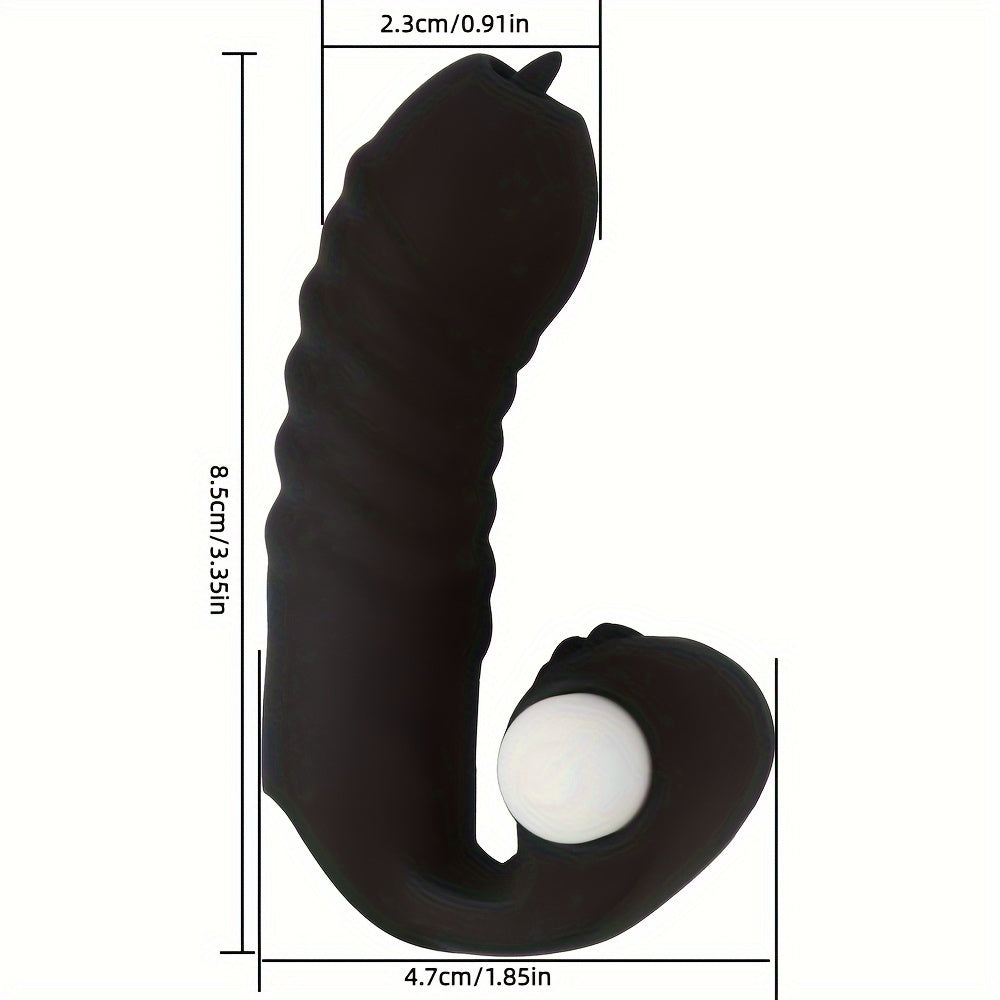 Sexy Skin-Like Licking Vibration Finger Toy with Battery (Included) - Men's Sensual Accessories