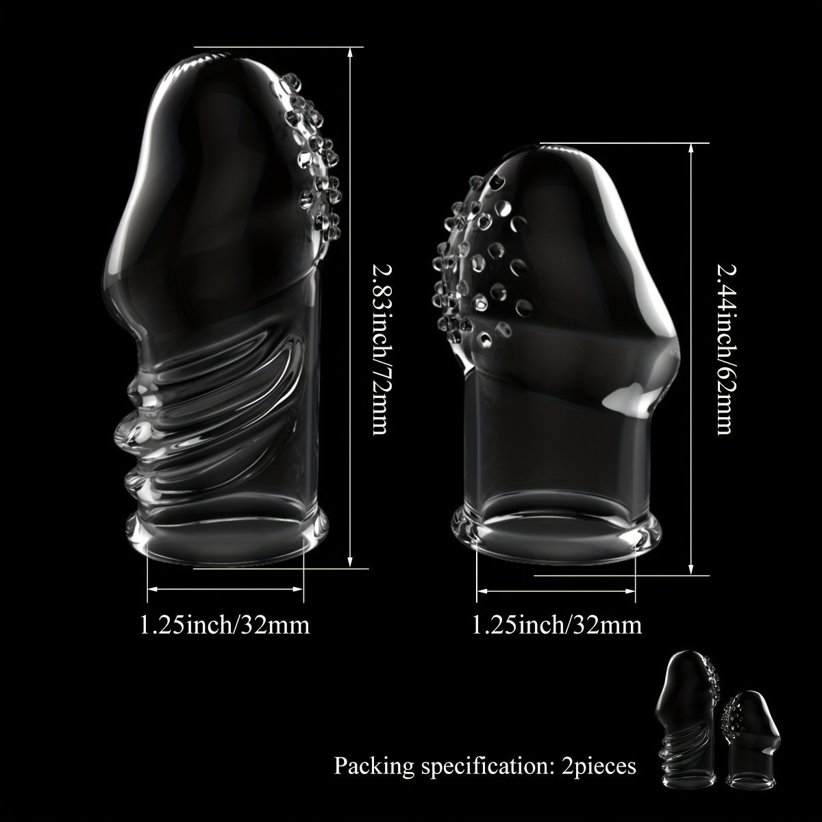 2pcs Transparent Permanent Empty Penis Sleeve. Soft Elastic TPE Material. Delayed Ejaculation Penis Ring. Reusable Dildo Penis Sleeve. Granular Texture Penis Extender. Physical Sensitivity Reduction. Penis Expansion For Men And Couples To Use Sex Toy