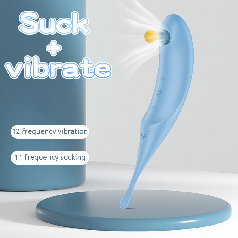 เครื่องสั่นสำหรับผู้หญิงเครื่องสั่น clitoral 2-in-1เครื่องสั่น clitoral เซ็กซ์ทอย