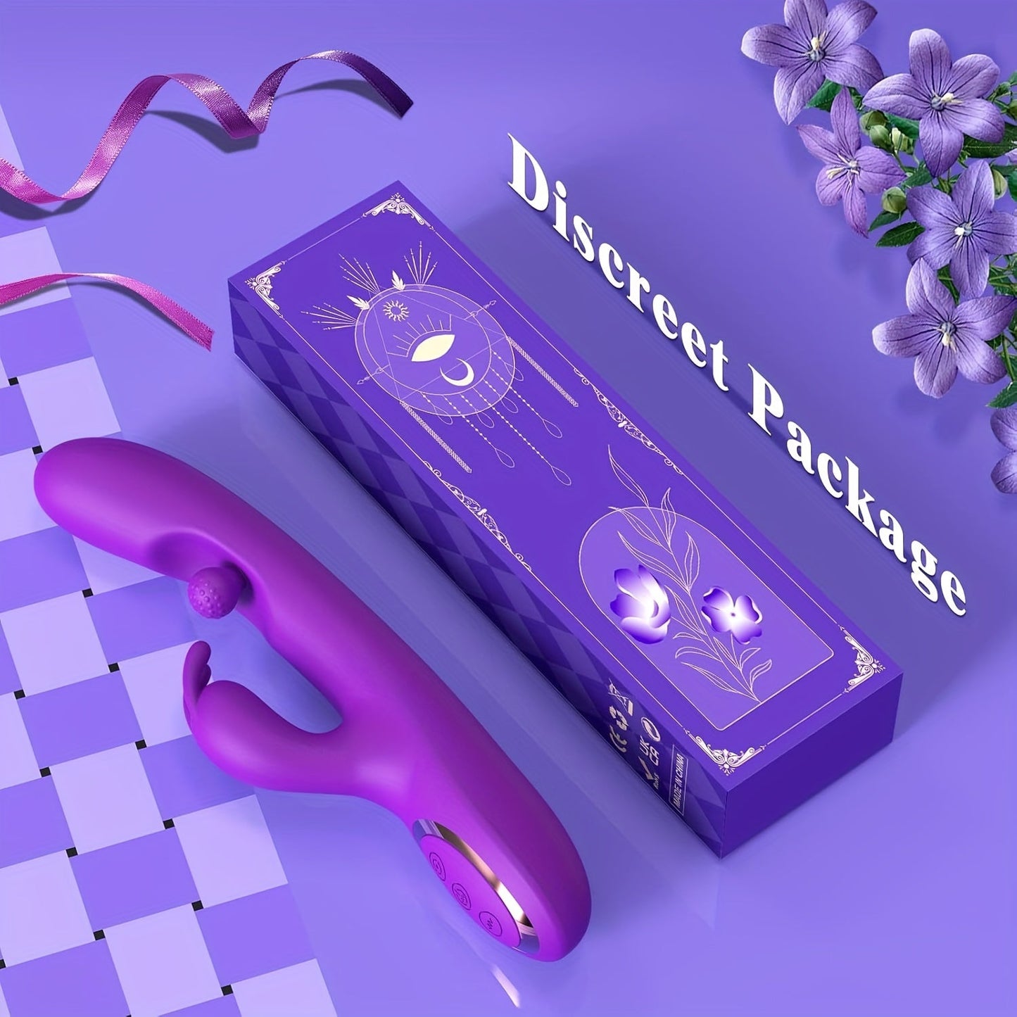 G Spot Vibrator Sex Toys-3 In 1 Adult Sex Toys With 10 Rubbing & 7 Vibrating & 7 Massaging. Clitoral Stimulator Dildo Rabbit Vibrators Women Sex Toy For Female And Couples Pleasure. Violet