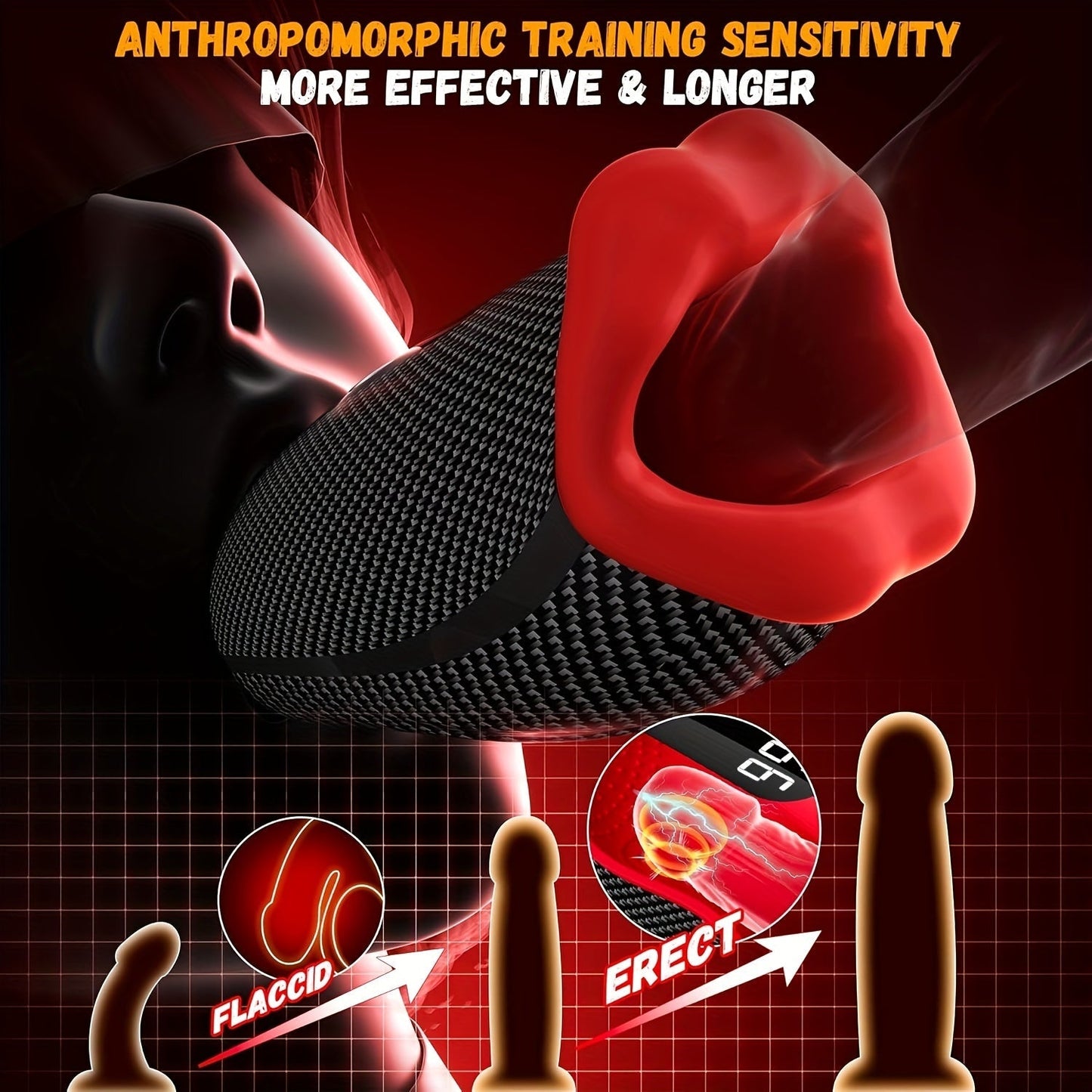 Male Sex Toys For Men Penis Vibrator - Male Masturbator Deep Throat-Mouth Mens Stroker 9 Tapping & Vibrating Penis Pump Trainer LCD 360° Wrapped Male Vibrator Adult Sex Toy