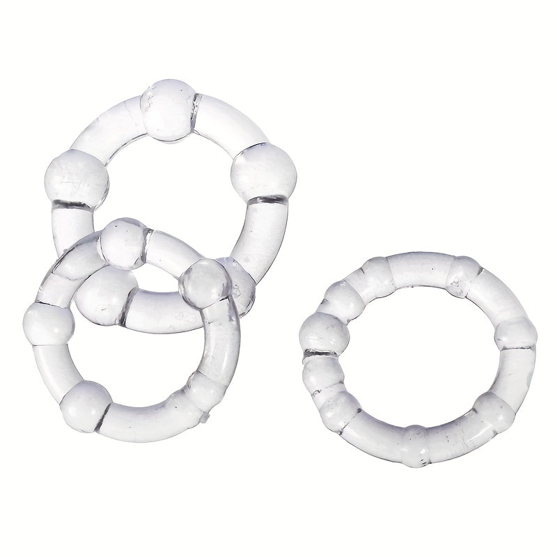 3 PCS Male Penis Cock Ring - Delay Ejaculation Scrotum Binding Ball Stretcher Penis. Enlargement Silicone Cock Ring Sex Toy For Men - Waterproof. Non-Killing Sperm. No Battery Required