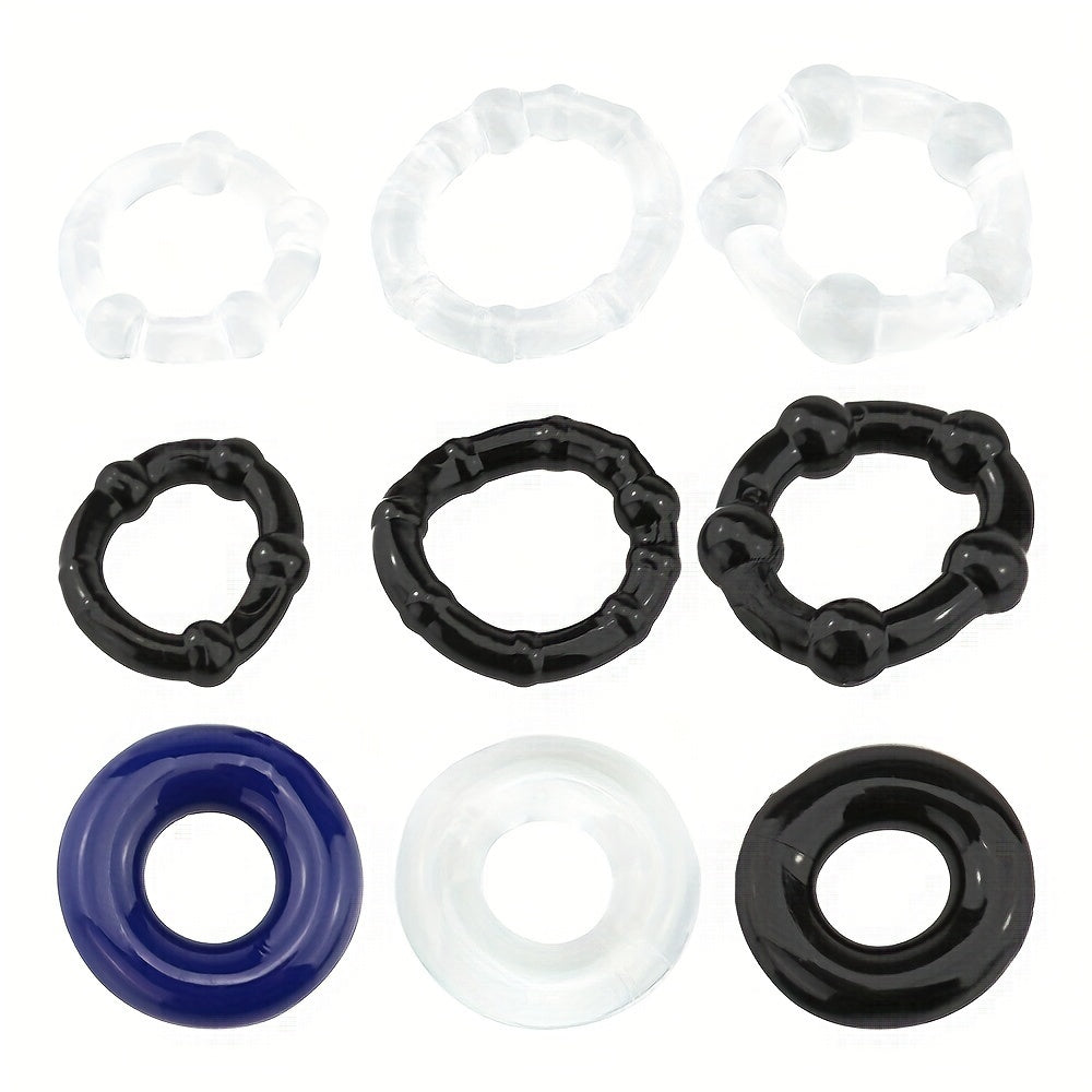 3 PCS Male Penis Cock Ring - Delay Ejaculation Scrotum Binding Ball Stretcher Penis. Enlargement Silicone Cock Ring Sex Toy For Men - Waterproof. Non-Killing Sperm. No Battery Required